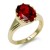 Gold-Plated-with-Ruby-Color-Oval-Cubic-Zirconia-Wedding-Rings-Gold Red
