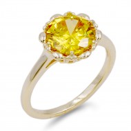 Gold Plated with Yellow Color CZ Cubic Zirconia Wedding Rings