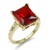 Gold-Plated-with-Ruby-Red-Color-Cubic-Zirconia-Wedding-Rings-Gold Red