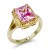 Gold-Plated-with-Pink-Color-CZ-Cubic-Zirconia-Wedding-Rings-Gold Pink
