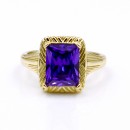 Gold Plated with Purple Color CZ Cubic Zirconia Wedding Rings