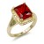 Gold-Plated-with-Ruby-Red-Color-CZ-Cubic-Zirconia-Wedding-Rings-Gold Red