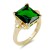 Gold-Plated-With-Emerald-Green-Color-CZ-Cubic-Zirconia-Wedding-Rings-Gold Green