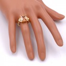 Gold Plated with Champagne Color CZ Cubic Zirconia Wedding Rings