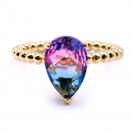 Gold Plated With Multi Color CZ Cubic Zirconia Size Rings
