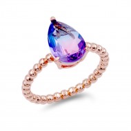 Rose Gold Plated With Multi Color CZ Cubic Zirconia Rings