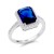 Rhodium-Plated-w/-Sapphire-Blue-Radiant-CZ-Engagement-Rings-Blue