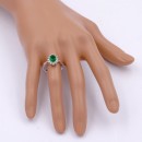 Rhodium Plated Green Color CZ Ring