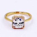 Gold Plated Clear Color CZ Ring