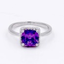 Rhodium Plated Purple Color CZ Ring