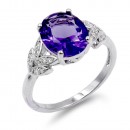 Rhodium Plated Clear Color CZ Ring