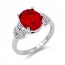Rhodium Plated Clear Color CZ Ring