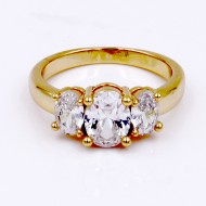 Gold Plated Clear CZ Ring
