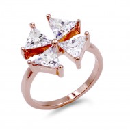 Rose Gold Plated Clear CZ Ring