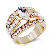 Gold Plated With Clear Crystal Ring
