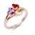 Rose-Gold-Plated-With-Multi-Color-CZ-Engagement-Rings-Rose Gold