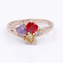 Rose Gold Plated With Multi-Color CZ Engagement Rings
