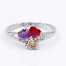 Rhodium Plated w. Multi-Color CZ Engagement Rings