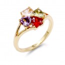Rose Gold Plated With Multi-Color CZ Engagement Rings