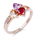 Gold Plated With Multi-Color CZ Engagement Rings