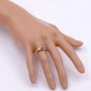 Rhodium Plated With Multi Color CZ Engagement Rings