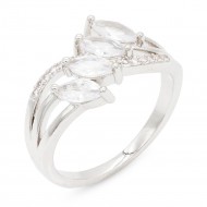 Rhodium Plated Clear CZ Ring