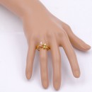 Gold Plated With Multi Color CZ Engagement Rings