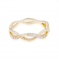 Gold Plated With CZ Infinity Sized Ring