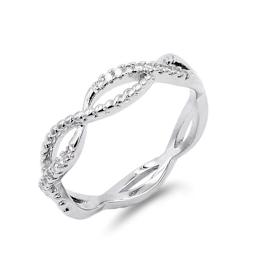 Rhodium Plated With CZ Infinity Sized Ring