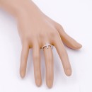 Rhodium Plated With CZ Cross Sized Ring