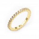 Gold Plated Band Rings with CZ