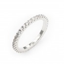 Rhodium Plated Band Rings with Cubic Zirconia