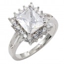 Gold Plated with Cubic Zirconia Engagement Rings, Size 8