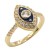 Gold-Plated-with-Blue-Color-CZ-Rings,-Size-9-Gold
