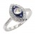 Rhodium-Plated-with--Blue-Color-CZ-Rings,-Size-9-Rhodium
