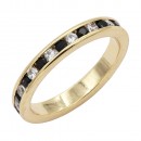 Gold Plated With Red Garnet & Clear Alternate 3MM CZ Sized Rings, Size 9