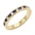 Gold-Plated-With-Blue-Sapphire-&-Clear-Alternate-3MM-CZ-Sized-Rings,-Size-9-Gold Blue