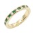 Gold-Plated-With-Green-Emerald-&-Clear-Alternate-3MM-CZ-Sized-Rings,-Size-9-Gold Green