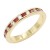 Gold-Plated-With-Red-Garnet-&-Clear-Alternate-3MM-CZ-Sized-Rings,-Size-9-Gold Red