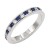 Rhodium-Plated-With-Blue-Sapphire-&-Clear-Alternate-3MM-CZ-Sized-Rings,-Size-9-Rhodium Blue