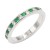 Rhodium-Plated-With-Green-Emerald-&-Clear-Alternate-3MM-CZ-Sized-Rings,-Size7-Rhodium Green