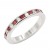 Rhodium-Plated-With-Red-Garnet-&-Clear-Alternate-3MM-CZ-Sized-Rings,-Size-9-Rhodium Red