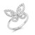 Rhodium-Plated-with-Clear-Color-CZ-Rings,-Size-9-Rhodium