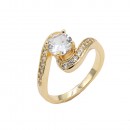 Gold Plated With CZ Engagement rings. Size 9