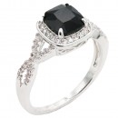 Rhodium Plated With CZ Engagement rings. Size 9