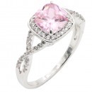 Rhodium Plated With Purple Color CZ Engagement rings. Size 9