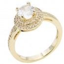 Gold Plated With Clear Color CZ Engagement rings. Size 9