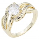 Rhodium Plated With Clear Color CZ Engagement rings. Size 9