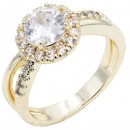 Rhodium Plated With Clear Color CZ Engagement rings. Size 9