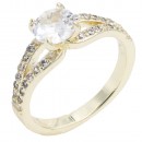 Gold Plated With Clear Color CZ Engagement rings. Size 9